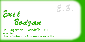 emil bodzan business card